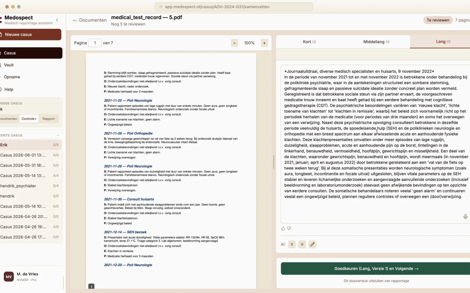 AI-samenvatting bouwt zich op uit het dossier